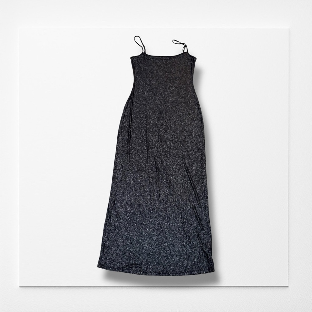 AERIE Elegant Sparkly Black Maxi Dress, Size Large